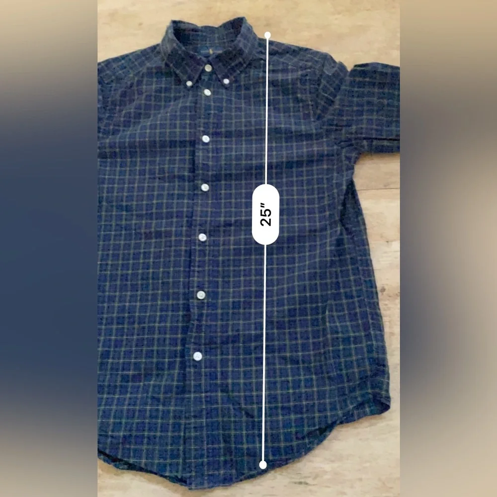 Ralph Lauren Boys’ Sz L‎ (14-16) Plaid Cotton Oxford Shirt